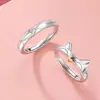 Anillo de pareja de gato colorido anillo para hombre y mujer diseño lindo de nicho anillo abierto ajustable
