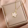 Colgante de Camelia con Perla de Agua Dulce Moda Casual Exquisito Sentido del Diseño Colgante Joyería para Niñas Dropshipping
