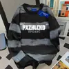Camiseta de Manga Longa com Estampa de Letras Preguiçosas Estilo Americano Street Personalizada para Mulheres no Outono Algodão Pesado Roupas Tie-Dye Campus