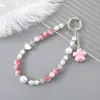 Pulsera de Cadena con Perlas de Flor de Cerezo Bicolor Estilo Coreano Ins Colgante para Teléfono Bolso Versátil de Moda Accesorio