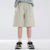 Pantalones Cortos de Algodón Puro para Niños 2026 Verano Estilo Delgado Pantalones Holgados a la Rodilla para Niños con Remaches Modernos