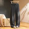 Calça pantalona plissada sob medida para o trabalho, coleção de outono, estilo feminino, novo design mais vendido para 2026, cintura alta, afina a silhueta, casual e com caimento solto