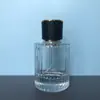 Botella de perfume de alta gama de 50 ml Botella de perfume vertical de tira portátil Botella pulverizadora cosmética Botella de vidrio vacía