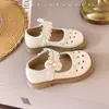 Zapatos de Princesa para Niñas, Nuevos Zapatos de Cuero para Niños de Primavera y Otoño con Adorno de Encaje y Moño, Zapatos Individuales Versátiles para Niñas y Niños Mayores