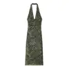 Comércio Exterior 2025 Novo Estilo de Verão Estilo Europeu e Americano Moda Feminina Sexy Sexy Vestido de Tule Estampado 8314476