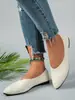 Mocasines tejidos transfronterizos europeos y americanos, zapatos de punta fina poco profundos transpirables, versión coreana 2025, zapatos planos de talla grande, venta al por mayor talla grande