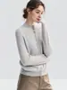Kangsai Ni ~ Cardigan 100% Caxemira Pura Feminino Gola Meia-Alta Botões Malha Suéter Versátil Casaco Simples