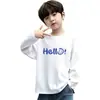 Camiseta de moda de manga larga 100% algodón para niños, nuevo modelo primavera 2026, top sencillo de dibujos animados para niños mayores y pequeños