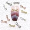 Nuevo arte de uñas tejido trenzado metal joyería nudo de cuerda hueco curvo rollo aleación varilla pegatina de uñas joyería al por mayor