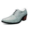 Zapatos casuales de piel para hombre que aumentan la altura talla 38-46 zapatos británicos puntiagudos de tacón alto estilista espectáculo nocturno zapatos de piel