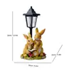 Estatuilla de Conejo de Pascua Animal Popular Transfronteriza Decoración de Jardín Patio Resina Luz Solar Exterior Luz Nocturna