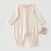 Mameluco de Manga Larga para Bebé, Estilo Delgado de Verano sin Costuras, Body de Apertura Frontal para Bebés Niñas, Ropa para Bebés