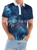 2025 Amazon Verão Masculino Casual Gola Lapela Estampado 3D Manga Curta Camisa Polo Masculina Tamanho Grande Top Havaiano