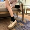 2024 Nuevos Mocasines Retro Suela Gruesa Estilo Universitario Tacón Grueso Zapatos Individuales Zapatos Casuales de Mujer Más Fáciles de Combinar Zapatos Británicos de Cuero Pequeño Zapatos de Mujer