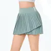 Falda Corta Deportiva de Verano para Mujer, Yoga, Fitness, Running, Falda Plisada, Cintura Alta, Adelgazante, Holgada, Secado Rápido, Anti-Exposición, Falsa de Dos Piezas
