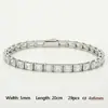 Pulsera de Tenis Transfronteriza Europea y Americana Nueva de Acero de Titanio Estilo Ins Lujo Accesible Versátil Una Sola Fila Simple Incrustada con Circonita 3A