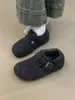 Zapatos de Algodón Cálido con Aumento Interior y Terciopelo para Mujer Invierno Nuevos Zapatos Mary Jane Zapatos Peludos Zapatos tipo Birkenstock de Suela Gruesa Todo Incluido