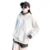 Sudadera con capucha para mujer, moda, con capucha, de dos piezas falsas, para pequeña, holgada, adelgazante, moderna, estilo Harajuku, combinable con todo, dulce, que reduce la edad