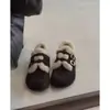 Zapatos Birkenstock sin cordones que aumentan la altura interior para mujer, Zapatos cálidos de invierno con puntera redonda, forro de felpa y pelo sintético, Zapatos de algodón, Zapatos de vestir