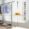 Cabide de Roupas de Aço Inoxidável de Chão Dobrável para Interior Casa Varanda Quarto Varal Retrátil para Secar Roupas e Colchas