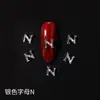 Nova Lz Personalizada 26 Letras Liga de Metal Joias Estilo Japonês Celebridade da Internet Prata Nail Art Cristais Strass