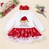 Vestido Harper de Manga Longa Estampado Ponto Vermelho para Bebê Novo de Natal Transfronteiriço Vestido de Fio Fábrica Outlet