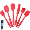 Raspador de silicone para assar transfronteiriço 6 peças conjunto de espátulas raspadoras de bolo e creme Pincel de óleo integrado Conjunto de 6 peças