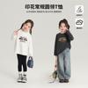 Roupa Infantil Estampada com Letras Camiseta de Manga Longa para Usar por Baixo 2025 Nova Coleção de Primavera Camiseta de Manga Longa para Meninas Macia e Delicada Camiseta para Bebê