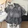 Moda Casual Coreana de Verano 2026 Conjunto de Tres Piezas de Mezclilla a la Moda con Shorts Nuevo Artículo