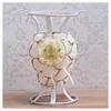 Venta al por mayor flor falsa ratán adornos cesta de flores maceta de plástico sala de estar arreglo floral jarrón tejido paja decorativa cesta de flores secas
