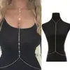 Corrente de cintura decorativa de strass europeia e americana ZIZ combinada com ornamento moderno oco para o peito acessório de corrente para o corpo de biquíni estilo praia