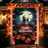 Cubierta de Puerta de Terror Halloween Transfronteriza Estilo Prisión de Bruja Tela de Fondo para Decoración de Casa Embrujada Cubierta de Puerta Pegatina de Puerta Fábrica de Origen