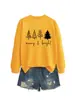 Sitio Independiente de Amazon 2025 Venta al por mayor Alegre y Brillante Otoño e Invierno Cuello Redondo Cómodo Casual Sudadera Pulóver