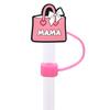 Nuevo tapón de tapa de pajita de goma suave de PVC personalizado para el Día de la Madre 8/10MM rojo de moda tapón de polvo para pajita en stock al por mayor