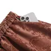 Calça Capri Jacquard Floral Xiangyun de Seda de Amora Feminina 2025 Novo Estilo Chinês Estilo Nacional Calça de Pernas Largas para Outono