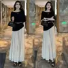 Conjunto de Saia Blazer Elegante Feminino 2026 Verão Novo Estiloso Francês Irregular Top de Um Ombro Conjunto de Duas Peças Saia