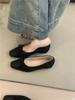 Sapatos de camada única estilo fada suave femininos 2024 novo estilo francês doce elegante laço elegante sapatos de manutenção de calor
