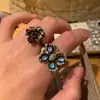Anillos apilables vintage estilo millennial para mujer, anillos para dedo índice retro de lujo discreto de nicho, estilo corte desgastado de alta gama