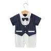 Ropa de bebé verano ropa de bebé clase a recién nacido un año caballero mameluco de manga corta enterizo ropa para niños