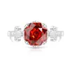 Anel de Coroa com Pedra Colorida de Corte Rosa Mais Vendido no TikTok para Mulheres, Diamante de Alto Carbono Banhado a Ouro, Anel Versátil da Moda, Dropshipping de Transmissão ao Vivo