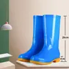 Botas de goma de caña alta con forro de polar, botas de lluvia impermeables, cubrezapatos de goma, botas de agua para mujer, adultos, uso en cocina, cálidas, invierno