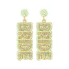 Brinco novo de 2023 Brincos de Feriado de Carnaval Europeu e Americano Letras de Liga de Zinco Diamante Moda Personalizado Joia Transfronteiriça