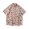 Comercio Exterior Transfronterizo Nuevas Camisas de Manga Corta para Hombre Estilo Japonés Fresco Pequeño Seda de Hielo Caída Suelta Casual Camisas Tops para Hombre