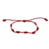 Pulsera de cuerda roja de siete hilos de la suerte estilo étnico retro, tejida a mano, cordón hecho a mano, joyería, superventas transfronterizo