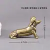 Cachorro Dachshund Usando Chapéu de Latão Puro Cão Fofo Poodle Retro Cultural Criativo Decoração Desktop Animal de Estimação de Chá Artesanato Ornamento de Cobre