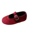 Zapatos Mary Jane para niños, colección de otoño, zapatos de terciopelo para niños, zapatos de una sola pieza para niñas, punta poco profunda, suela blanda, zapatos de princesa para bebé, 2026