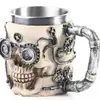 Sitio Web Independiente de Comercio Exterior Taza de Acero Inoxidable de Doble Pared Calavera de Halloween Adorno de Artesanías de Resina Hecho a Mano