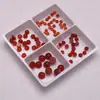 Pedra Solta Redonda Lisa de Ágata Vermelha com Fundo Plano, Gema de Ágata Vermelha com Fundo Plano para DIY, Pedra Solta Vermelho Coral para Nail Art, Superfície Semi-Arredondada