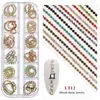 Accesorios Transfronterizos para Uñas Nuevas Cadena Pequeña Estilo Ins 12 Estilos en Caja Oro y Plata Pegatinas Decorativas para Uñas DIY Cadena Metálica