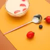 Fabricante de Cucharas de Acero Inoxidable Cucharas Domésticas Ins Lindas Mango Corto Cuchara para Café Postre Mango Largo Cuchara para Comer Venta al por Mayor